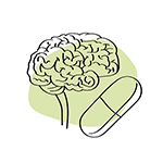 Image 1: Illustrazione cervello e una compressa